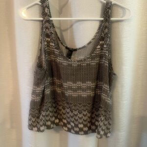 Forever 21 Black and White Patterned Tank Top